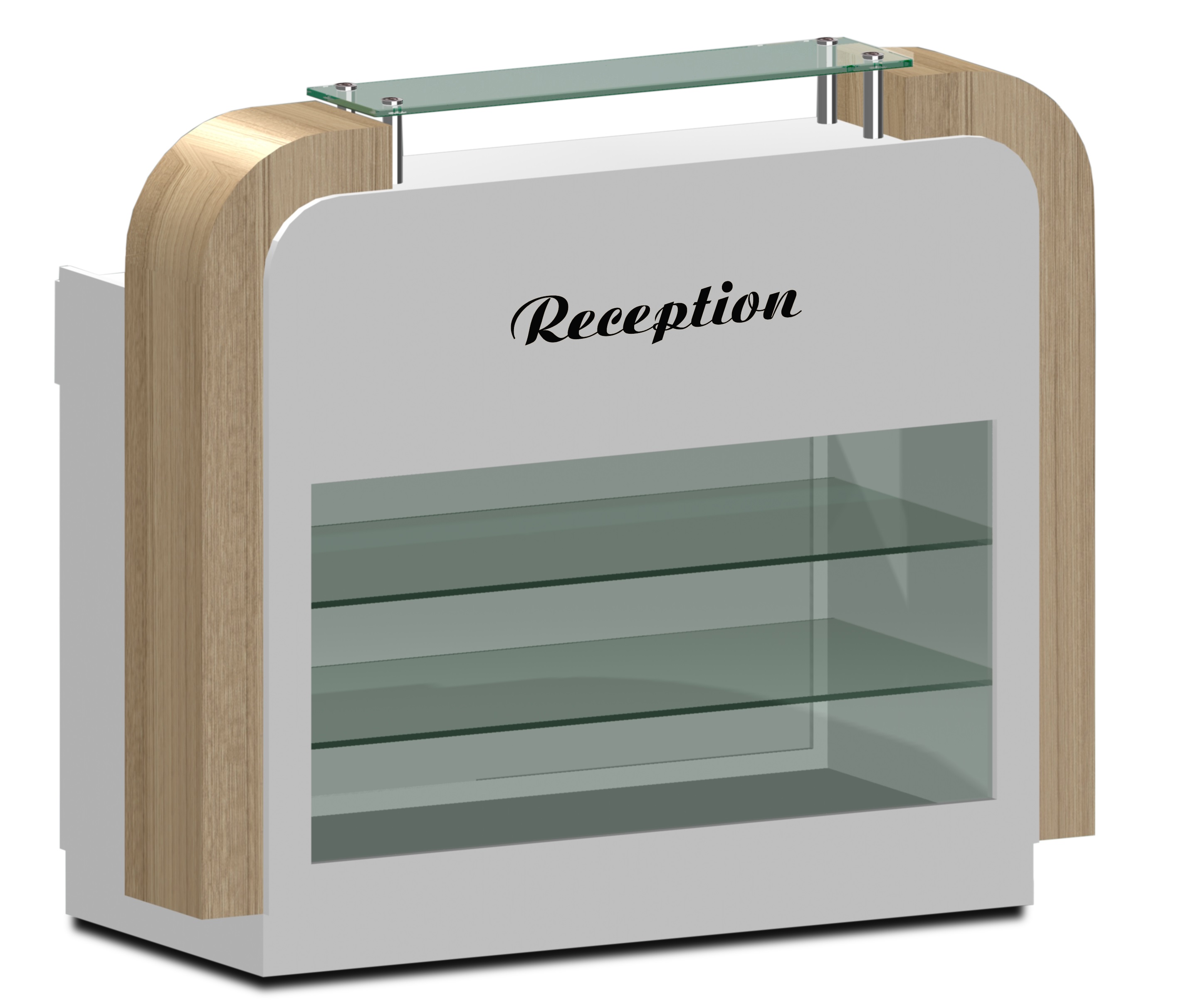 Reception Desk C-39 (White/Ashwood)